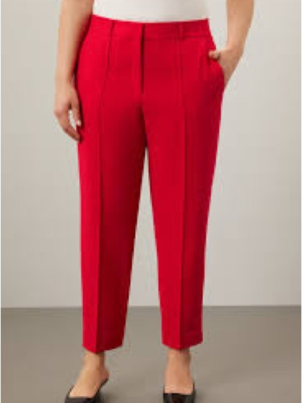 Michael Kors Red Cropped Tapered High-Rise Ankle Pants. 10P
